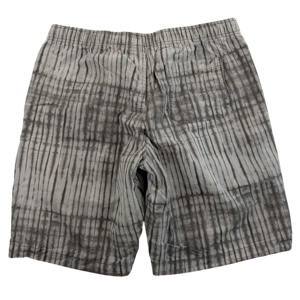 Gap Shorts Mens Large Grey White Tie Dye Stripe 9
